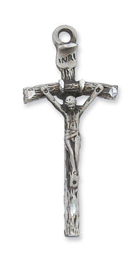 STERLING SILVER PAPAL CRUCIFIX PENDANT