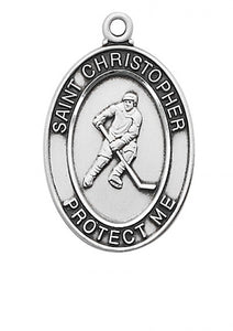 STERLING SILVER HOCKEY/ST CHRISTOPHER - L675HK - Catholic Book & Gift Store