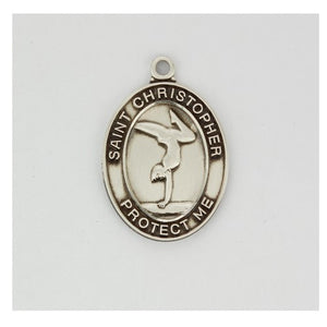 STERLING SILVER GIRLS GYMNASTIC/ST CHRISTOPHER - L676GY - Catholic Book & Gift Store 