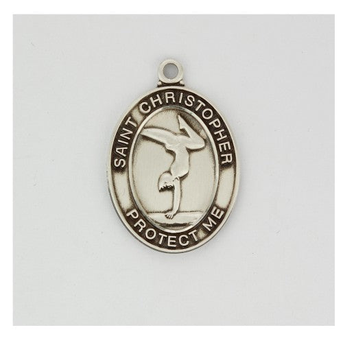 STERLING SILVER GIRLS GYMNASTIC/ST CHRISTOPHER - L676GY - Catholic Book & Gift Store 