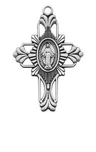 STERLING SILVER MIRACULOUS CROSS - L678 - Catholic Book & Gift Store 