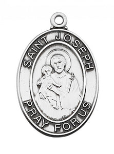 STERLING SILVER ST JOSEPH MEDAL - L684JS - Catholic Book & Gift Store 