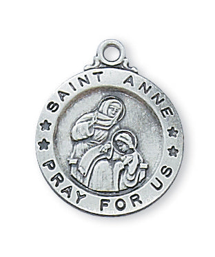 STERLING SILVER ST ANNE MEDAL/SMALL - L700AE - Catholic Book & Gift Store 