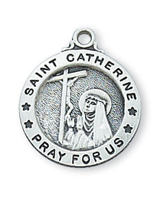 STERLING SILVER ST CATHERINE MEDAL - L700CTS - Catholic Book & Gift Store 