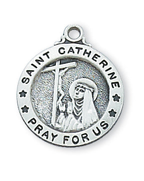 STERLING SILVER ST CATHERINE MEDAL - L700CTS - Catholic Book & Gift Store