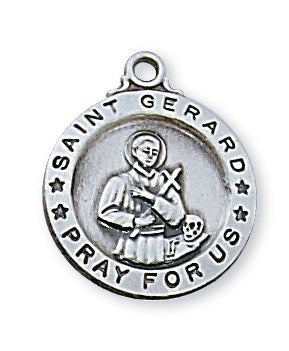 STERLING SILVER ROUND ST GERARD PENDANT