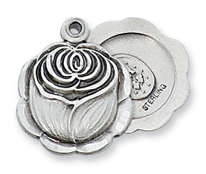 STERLING SILVER MIRACULOUS SLIDING ROSEBUD - LM47 - Catholic Book & Gift Store 