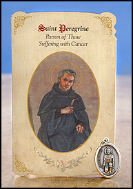 ST PEREGRINE CARD W/MEDAL - MC018 - Catholic Book & Gift Store 