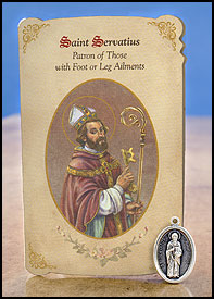 ST SERVATIUS HEALING PRAYER CARD W/MEDAL - MC028 - Catholic Book & Gift Store 