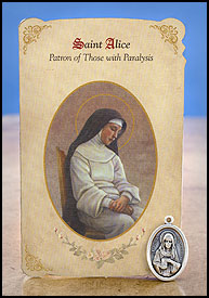 ST ALICE HEALING CARD W/MEDAL - MC039 - Catholic Book & Gift Store