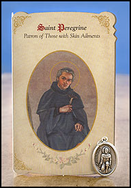 ST PEREGRINE CARD W/MEDAL - MC041 - Catholic Book & Gift Store