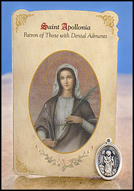 ST APOLLONIA CARD W/ MEDAL - MC044 - Catholic Book & Gift Store