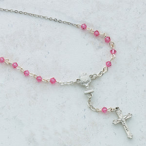 16" 4MM PINK "Y" NECKLACE W/CHALICE PENDANT - NK55R - Catholic Book & Gift Store 