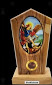 4" OLIVE WOOD STAND WITH ST MICHAEL IMAGE