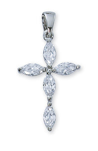 SM/CRYSTAL CROSS/STERLING PLATED - P37 - Catholic Book & Gift Store 