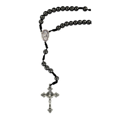 8MM HEMATITE CORDED ST MICHAEL ROSARY