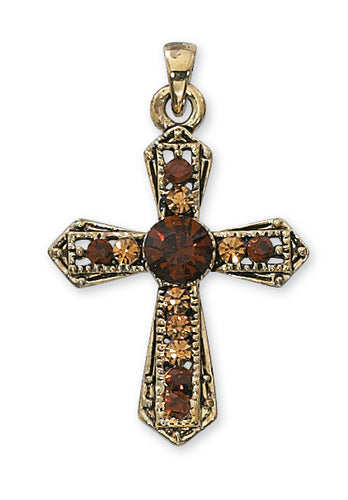 GOLD CRYSTAL CROSS/PLATED - P54 - Catholic Book & Gift Store 