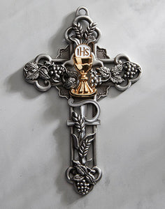 5" FIRST COMMUNION CHALICE WALL CROSS