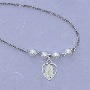 16" WHITE PEARL NECKLACE - P98 - Catholic Book & Gift Store 