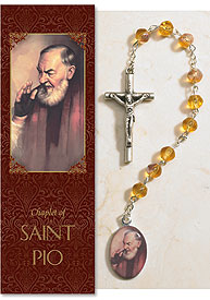 ST PADRE PIO CHAPLET/CARDED - PS931 - Catholic Book & Gift Store 