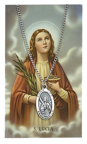 ST LUCY PRAYER CARD/PEWTER MEDAL - PSD500LU - Catholic Book & Gift Store 