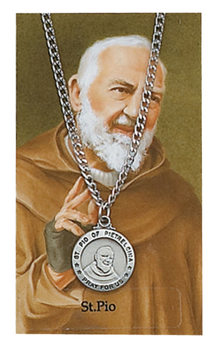 ST PIO PRAYER CARD/PEWTER MEDAL - PSD600PP - Catholic Book & Gift Store 