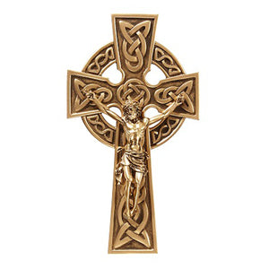 8" BRONZE KNOTTED CELCTIC CRUCIFIX - R04G08