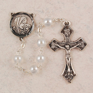 7MM WHITE PEARL ROSARY/DELUXE - R143ASF