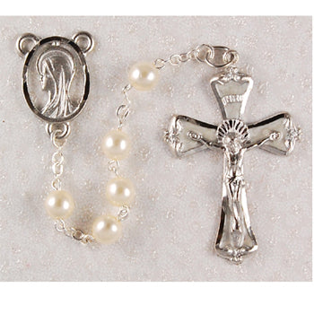 6MM PEARL ROSARY - R157RF - Catholic Book & Gift Store