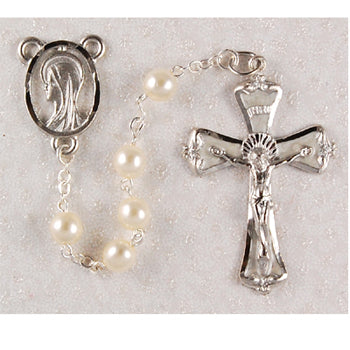 6MM PEARL ROSARY - R157RF - Catholic Book & Gift Store 