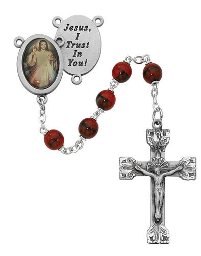 RED BEAD/DIVINE MERCY ROSARY - R254DF - Catholic Book & Gift Store