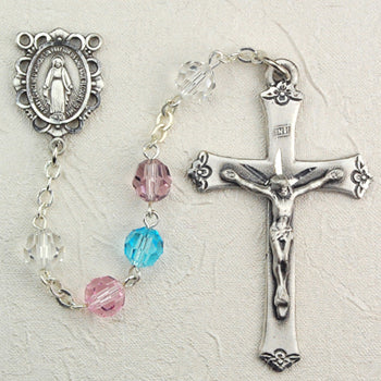 STERLING 6MM MULIT COLOR ROSARY - R267LF - Catholic Book & Gift Store 