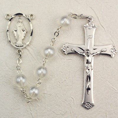 7MM WHITE PEARL ROSARY