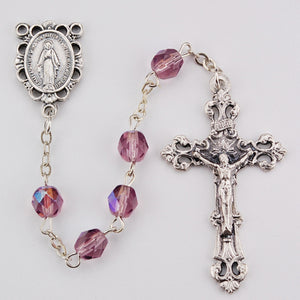 6MM AMETHYST/JUNE ROSARY - R391-AMG - Catholic Book & Gift Store 