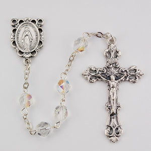6MM AB CRYSTAL/APRIL ROSARY - R391-CRG - Catholic Book & Gift Store