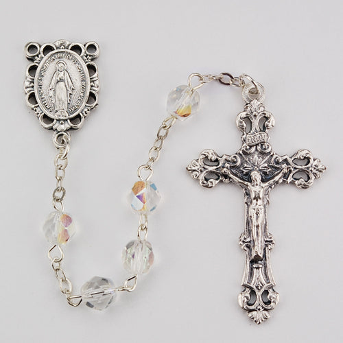 6MM AB CRYSTAL/APRIL ROSARY - R391-CRG - Catholic Book & Gift Store