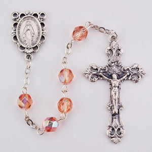 6MM ROSE/OCTOBER ROSARY - R391-RSG - Catholic Book & Gift Store 