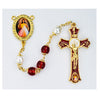 8MM RED AND PEARL DOUBLE CAPPED DIVINE MERCY ROSARY