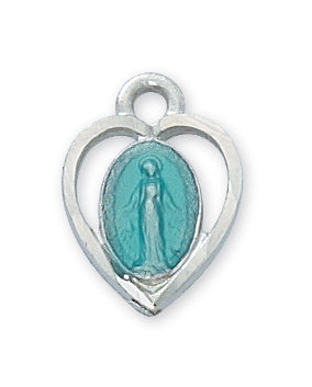 RF/BLUE ENAMEL MIRACULOUS MEDAL 18