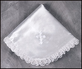 SATIN BABY BLANKET/LACE TRIM - RS960 - Catholic Book & Gift Store 