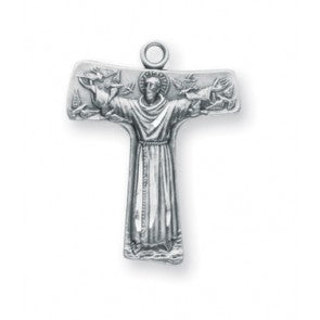 STERLING/ST FRANCIS TAO CROSS - S158518 - Catholic Book & Gift Store 