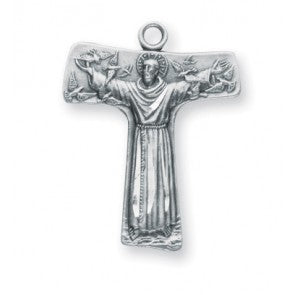 STERLING ST. FRANCIS TAO CROSS - S158624 - Catholic Book & Gift Store