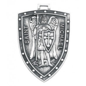 STERLING/ST MICHAEL SHEILD MEDAL - S162118 - Catholic Book & Gift Store 