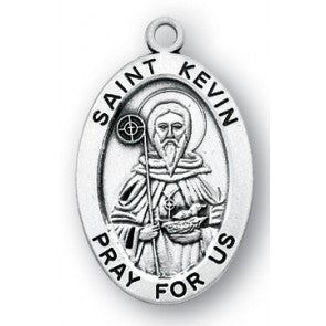 STERLING/LG OVAL ST KEVIN MEDAL - S260324 - Catholic Book & Gift Store 