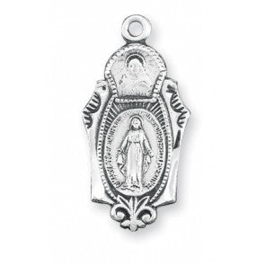 STERLING SILVER MIRACULOUS MEDAL W/SCAPULAR - S313018 - Catholic Book & Gift Store 