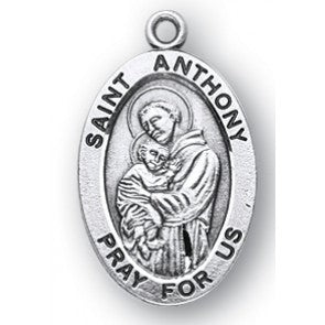 STERLING ST ANTHONY OVAL MEDAL - S921118 - Catholic Book & Gift Store