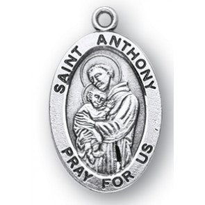 STERLING ST ANTHONY OVAL MEDAL - S921118 - Catholic Book & Gift Store 