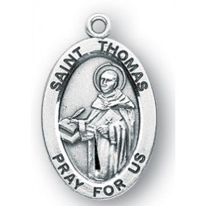STERLING SILVER ST THOMAS MEDAL/OVAL - S935220 - Catholic Book & Gift Store 