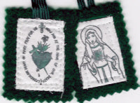 GREEN SCAPULAR - SC-GR-L - Catholic Book & Gift Store