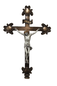 16" BRONZE CRUCIFIX W/PEWTER STYLE CORPUS - SR-73128-BS - Catholic Book & Gift Store 